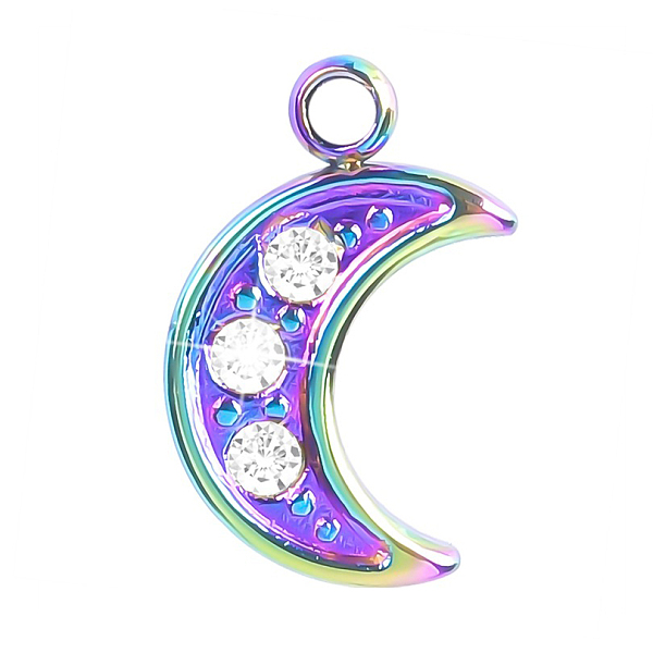 PandaHall 201 Stainless Steel Rhinestone Pendants, Moon Charms, Rainbow Color, 12x8x2mm, Hole: 1mm Stainless Steel+Rhinestone Moon Clear
PandaHall 201 Stainless Steel Rhinestone Pendants, Moon Charms, Rainbow Color, 12x8x2mm, Hole: 1mm Stainless Steel+Rhinestone Moon Clear