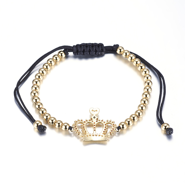 PandaHall Adjustable Brass Braided Beaded Bracelets, with Nylon Cord and Micro Pave Cubic Zirconia, Lead Free & Cadmium Free, Crown, Golden...
PandaHall Adjustable Brass Braided Beaded Bracelets, with Nylon Cord and Micro Pave Cubic Zirconia, Lead Free & Cadmium Free, Crown, Golden...