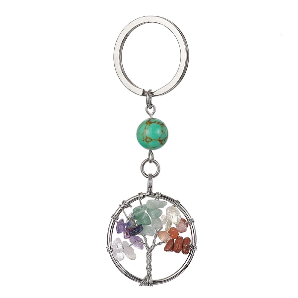 PandaHall Natural Mixed Stone & Synthetic Turquoise Chips Flat Round with Tree of Life Kcychain, with 304 Stainless Steel Findings, 8cm...
PandaHall Natural Mixed Stone & Synthetic Turquoise Chips Flat Round with Tree of Life Kcychain, with 304 Stainless Steel Findings, 8cm...