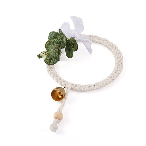 PandaHall Cotton Rope & Wood Beads Knitting Wind Chime Pendant, with Iron Bell and Plastic Artificial Flowers Decoration, Ring, Antique...
PandaHall Cotton Rope & Wood Beads Knitting Wind Chime Pendant, with Iron Bell and Plastic Artificial Flowers Decoration, Ring, Antique...