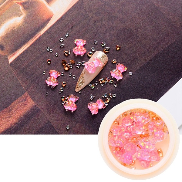 PandaHall Nail Art Decoration Accessories, with Resin Cabochons and Glass No Hole Beads, Chip & Bear, Hot Pink, 10x8x4mm &...
PandaHall Nail Art Decoration Accessories, with Resin Cabochons and Glass No Hole Beads, Chip & Bear, Hot Pink, 10x8x4mm &...