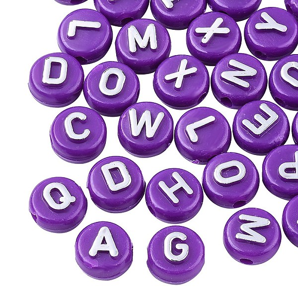 PandaHall Plating Opaque Acrylic Beads, Metal Enlaced, Flat Round with Letter, Dark Violet, 10x6mm, Hole: 1.8mm, about 632pcs/200g Acrylic...
PandaHall Plating Opaque Acrylic Beads, Metal Enlaced, Flat Round with Letter, Dark Violet, 10x6mm, Hole: 1.8mm, about 632pcs/200g Acrylic...