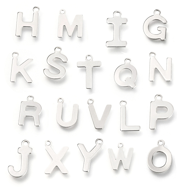 PandaHall 201 Stainless Steel Charms, Alphabet, Random Mixed Letters, 12~12.6x6~10.1x0.5~0.7mm, Hole: 1.2~1.4mm 201 Stainless Steel Letter
PandaHall 201 Stainless Steel Charms, Alphabet, Random Mixed Letters, 12~12.6x6~10.1x0.5~0.7mm, Hole: 1.2~1.4mm 201 Stainless Steel Letter