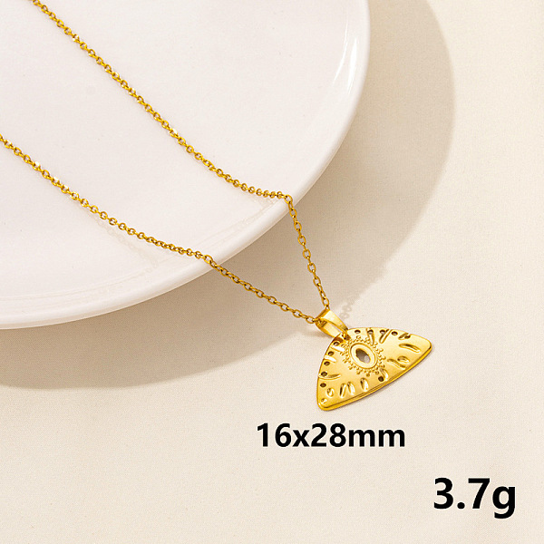 PandaHall Stainless Steel Triangle with Evil Eye Pendant Necklaces, Cable Chain Necklaces Stainless Steel
PandaHall Stainless Steel Triangle with Evil Eye Pendant Necklaces, Cable Chain Necklaces Stainless Steel