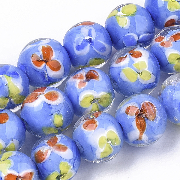 PandaHall Handmade Lampwork Beads Strands, Inner Flower, Round, Dodger Blue, 12~13x10.5~12mm, Hole: 1.2mm, about 45pcs/Strand, 19.29...
PandaHall Handmade Lampwork Beads Strands, Inner Flower, Round, Dodger Blue, 12~13x10.5~12mm, Hole: 1.2mm, about 45pcs/Strand, 19.29...