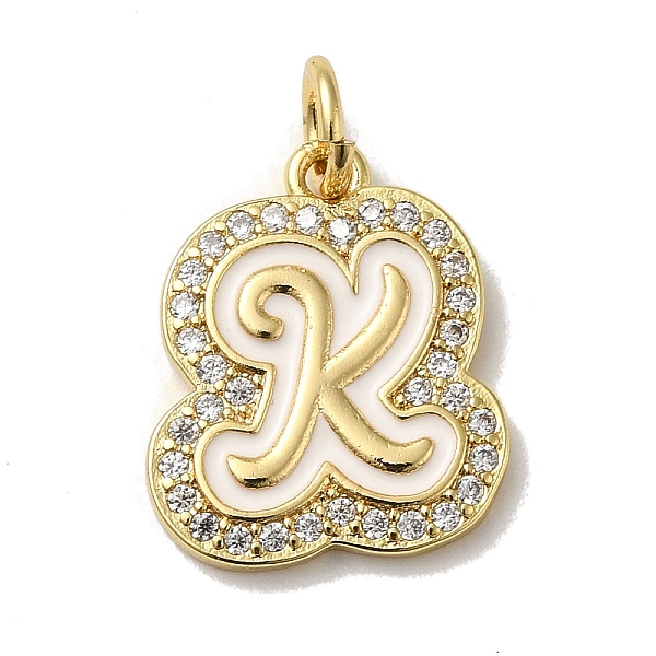 PandaHall Brass Micro Pave Cubic Zirconia Pendants, with Jump Rings, Real 18K Gold Plated, Letter K, 19x15x2mm, Hole: 3.8mm Brass+Cubic..., Clear
PandaHall Brass Micro Pave Cubic Zirconia Pendants, with Jump Rings, Real 18K Gold Plated, Letter K, 19x15x2mm, Hole: 3.8mm Brass+Cubic..., Clear