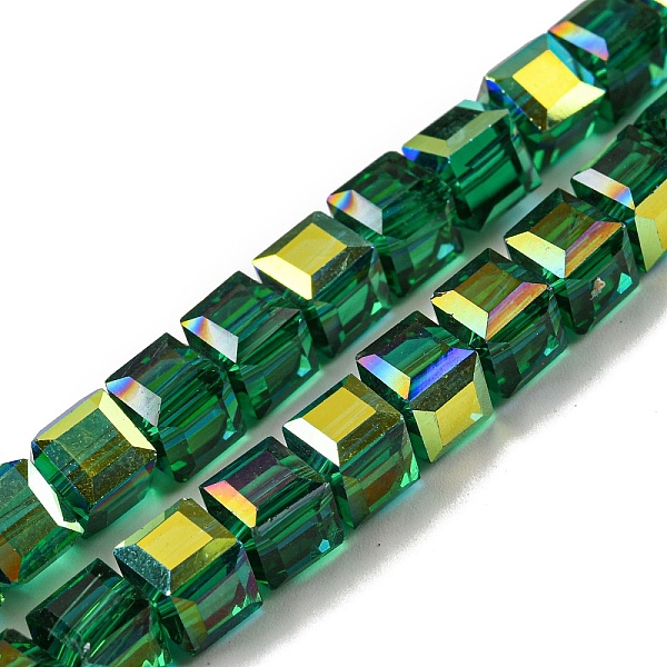PandaHall Electroplate Glass Beads Strands, Half Rainbow Plated, Faceted, Cube, Dark Green, 7~7.5x7~7.5x7~7.5mm, Hole: 1mm Glass Cube
PandaHall Electroplate Glass Beads Strands, Half Rainbow Plated, Faceted, Cube, Dark Green, 7~7.5x7~7.5x7~7.5mm, Hole: 1mm Glass Cube
