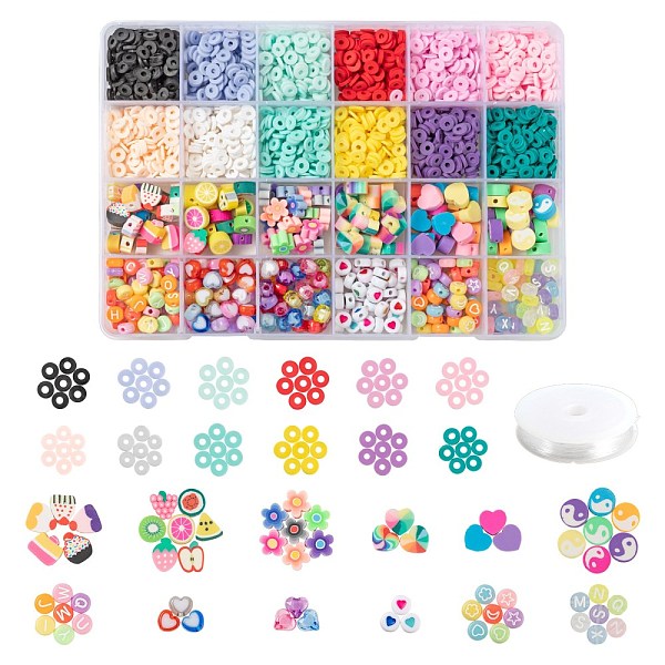 PandaHall DIY Jewelry Making Kits, Including Handmade Polymer Clay Beads, Transparent & Opaque Acrylic Beads, Elastic Crystal Thread, Mixed..., Multicolor
PandaHall DIY Jewelry Making Kits, Including Handmade Polymer Clay Beads, Transparent & Opaque Acrylic Beads, Elastic Crystal Thread, Mixed..., Multicolor