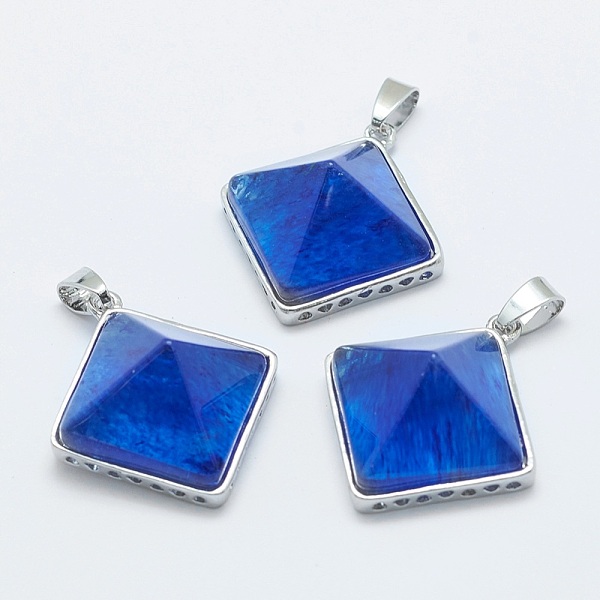 PandaHall Blue Watermelon Stone Glass Pendants, with Brass Findings, Pyramid, Platinum, 32x28.5x14mm, Hole: 6x3mm Watermelon Stone Pyramid
PandaHall Blue Watermelon Stone Glass Pendants, with Brass Findings, Pyramid, Platinum, 32x28.5x14mm, Hole: 6x3mm Watermelon Stone Pyramid