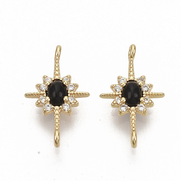 PandaHall Brass Micro Pave Cubic Zirconia Links connectors, with Glass, Nickel Free, Star, Real 18K Gold Plated, Black, 16.5x9.5x3mm, Hole...
PandaHall Brass Micro Pave Cubic Zirconia Links connectors, with Glass, Nickel Free, Star, Real 18K Gold Plated, Black, 16.5x9.5x3mm, Hole...