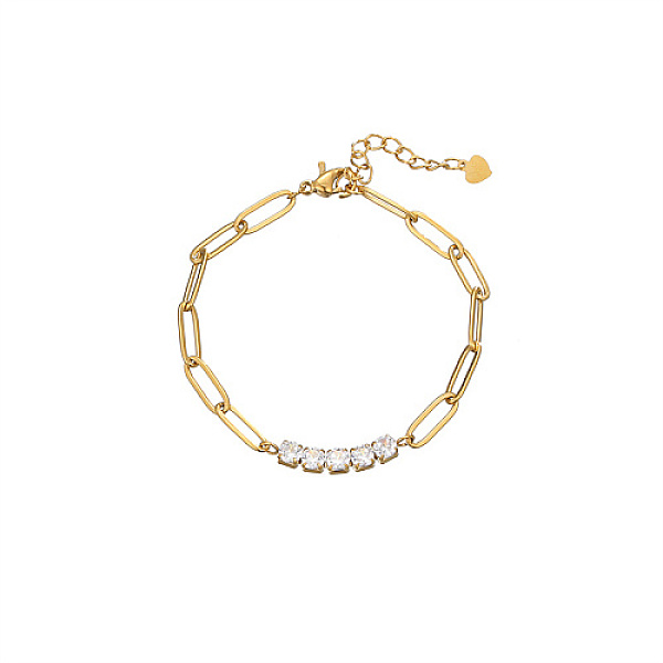 PandaHall Crystal Rhinestone Diamond Link Bracelet with Stainless Steel Paperclip Chains, Golden, 7-1/8 inch(18cm) Rhinestone
PandaHall Crystal Rhinestone Diamond Link Bracelet with Stainless Steel Paperclip Chains, Golden, 7-1/8 inch(18cm) Rhinestone