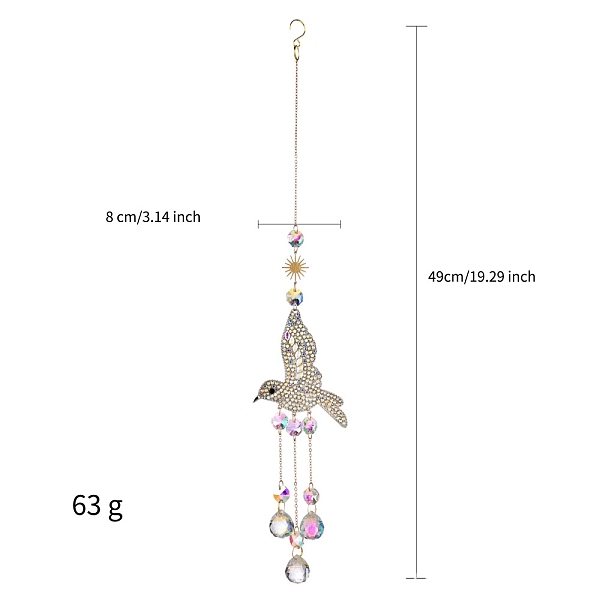 PandaHall Rhinestone Bird Hanging Ornaments, Glass Tassel Suncatchers, Sun, 490x80mm Glass Sun
PandaHall Rhinestone Bird Hanging Ornaments, Glass Tassel Suncatchers, Sun, 490x80mm Glass Sun