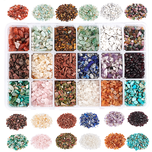 PandaHall 396G 18 Style Natural & Synthetic Gemstone Chip Beads, No Hole/Undrilled, 22g/style Mixed Stone Chip
PandaHall 396G 18 Style Natural & Synthetic Gemstone Chip Beads, No Hole/Undrilled, 22g/style Mixed Stone Chip