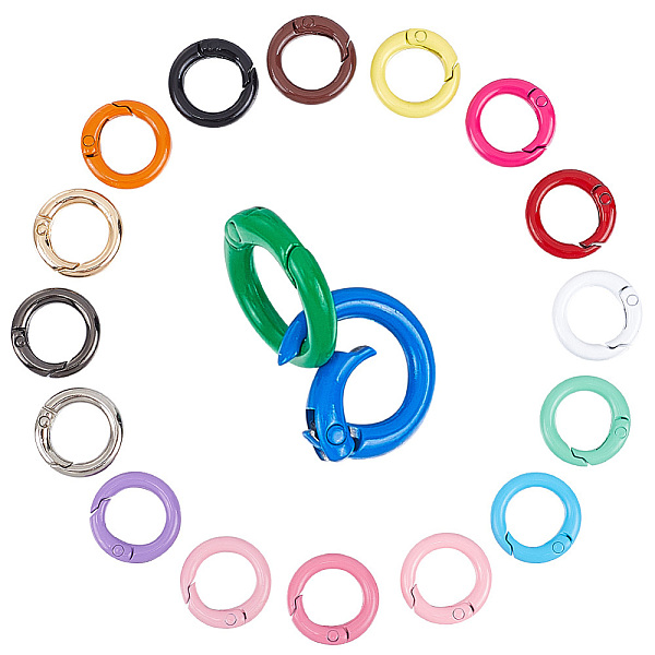 PandaHall CRASPIRE 36Pcs 18 Styles Zinc Alloy Key Clasps, Spring Gate Rings, Round Ring, Mixed Color, 20x3.5mm, Inner Diameter: 12.5~13mm..., Multicolor
PandaHall CRASPIRE 36Pcs 18 Styles Zinc Alloy Key Clasps, Spring Gate Rings, Round Ring, Mixed Color, 20x3.5mm, Inner Diameter: 12.5~13mm..., Multicolor