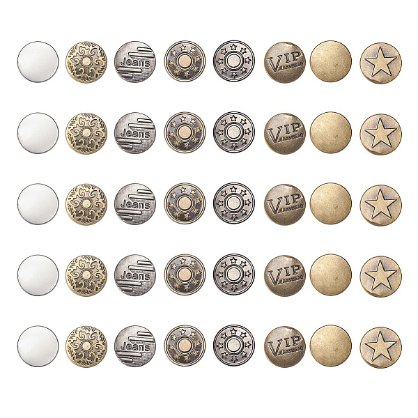 PandaHall Iron Button Pins for Jeans, Garment Accessories, Flat Round with Pattern, Mixed Color, 6pattern, 17x7.5mm, Hole: 1.8mm, Pin...
PandaHall Iron Button Pins for Jeans, Garment Accessories, Flat Round with Pattern, Mixed Color, 6pattern, 17x7.5mm, Hole: 1.8mm, Pin...