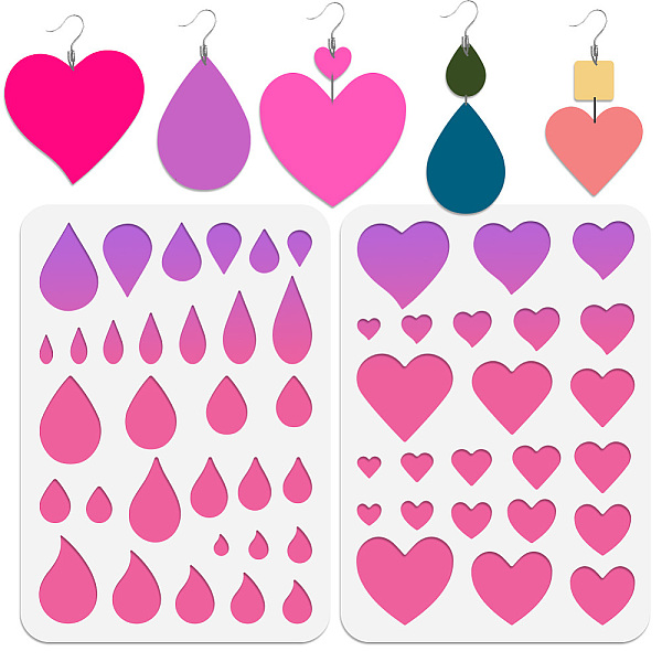 PandaHall BENECREAT 2pcs Heart Stencils 12x9" Love Water Drop Earrings Making Template Reusable Cutting Stencils for Earrings Necklace...
PandaHall BENECREAT 2pcs Heart Stencils 12x9" Love Water Drop Earrings Making Template Reusable Cutting Stencils for Earrings Necklace...