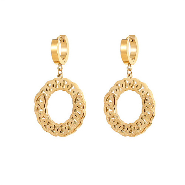PandaHall 304 Stainless Steel Dangle Hoop Earrings, Donut, Golden, 39.5x26.5mm 304 Stainless Steel Donut
PandaHall 304 Stainless Steel Dangle Hoop Earrings, Donut, Golden, 39.5x26.5mm 304 Stainless Steel Donut