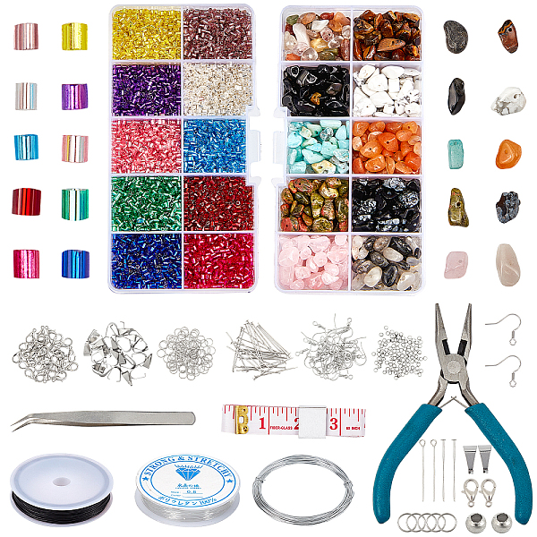 PandaHall DIY Jewelry Kits, with Gemstone Beads, FGB Glass Beads, Iron Jump Rings & Earring Hooks, Elastic Crystal Thread and 304 Stainless..., Multicolor
PandaHall DIY Jewelry Kits, with Gemstone Beads, FGB Glass Beads, Iron Jump Rings & Earring Hooks, Elastic Crystal Thread and 304 Stainless..., Multicolor