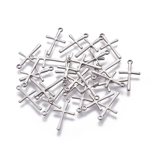 PandaHall 304 Stainless Steel Pendants, Cross, Stainless Steel Color, 16x9.5x0.7mm, Hole: 1.2mm 304 Stainless Steel Cross
PandaHall 304 Stainless Steel Pendants, Cross, Stainless Steel Color, 16x9.5x0.7mm, Hole: 1.2mm 304 Stainless Steel Cross