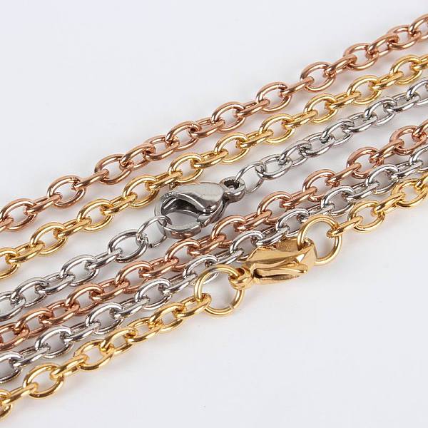 PandaHall 304 Stainless Steel Cable Chain for Necklace Making, with Lobster Claw Clasps, Mixed Color, 23.6 inch(59.9cm) 304 Stainless Steel
PandaHall 304 Stainless Steel Cable Chain for Necklace Making, with Lobster Claw Clasps, Mixed Color, 23.6 inch(59.9cm) 304 Stainless Steel