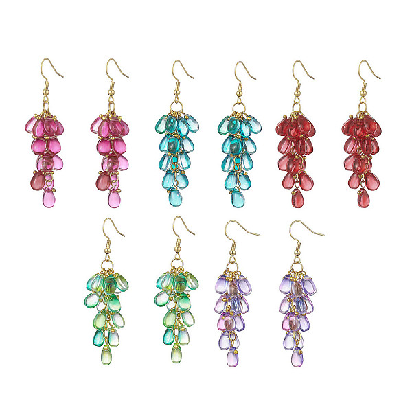 PandaHall Transparent Glass Bead Cluster Dangle Earrings, with 304 Stainless Steel Earring Hooks, Mixed Color, 62mm, Pin: 0.8mm Glass Grape..., Multicolor
PandaHall Transparent Glass Bead Cluster Dangle Earrings, with 304 Stainless Steel Earring Hooks, Mixed Color, 62mm, Pin: 0.8mm Glass Grape..., Multicolor