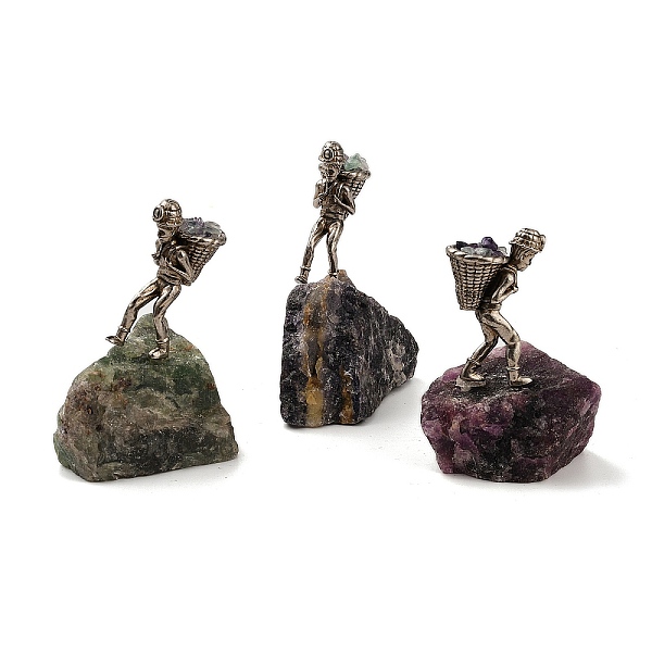 PandaHall Nuggets Natural Fluorite & Miner Alloy Sculpture, for Home Office Desktop Decorations, 96~107x60~71x35~46mm Fluorite Human
PandaHall Nuggets Natural Fluorite & Miner Alloy Sculpture, for Home Office Desktop Decorations, 96~107x60~71x35~46mm Fluorite Human