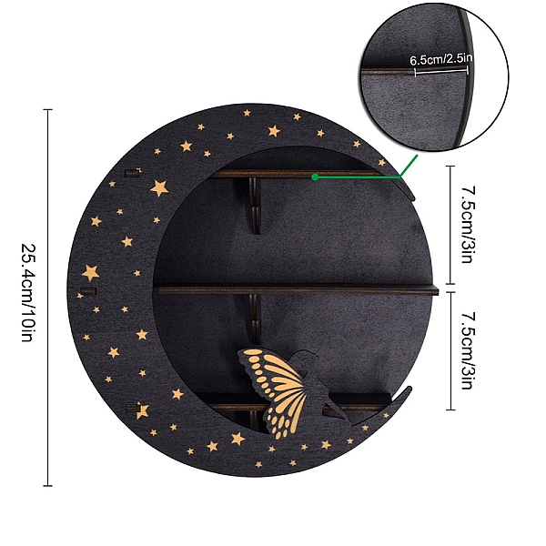 PandaHall Wood Crystal Wall Mounted Display Shelf, Round Wooden Crystal Holder Candle Hanging Rack, with Adhesive Hook, Butterfly Pattern...
PandaHall Wood Crystal Wall Mounted Display Shelf, Round Wooden Crystal Holder Candle Hanging Rack, with Adhesive Hook, Butterfly Pattern...