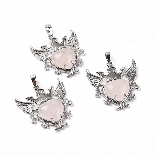 PandaHall Natural Rose Quartz Pendants, Eagle with Heart Charms, with Rack Plating Platinum Tone Brass Findings, 36.5x33.3x6~7mm, Hole...
PandaHall Natural Rose Quartz Pendants, Eagle with Heart Charms, with Rack Plating Platinum Tone Brass Findings, 36.5x33.3x6~7mm, Hole...