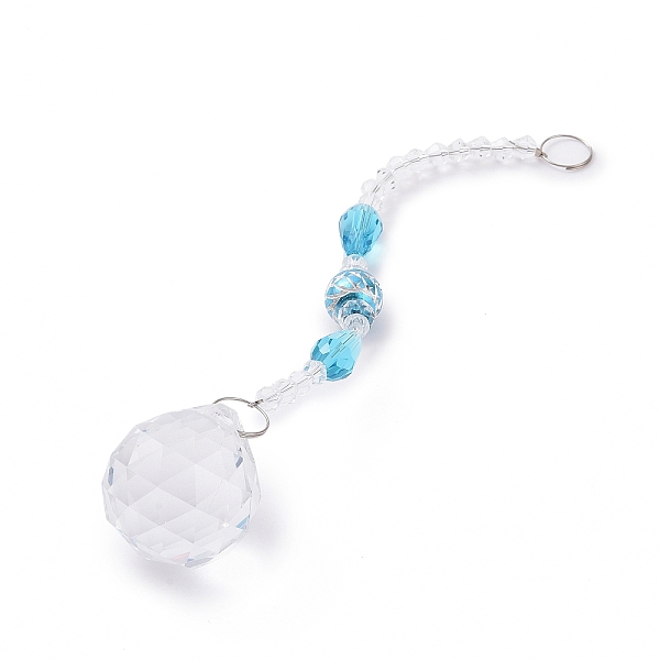 PandaHall Faceted Crystal Glass Ball Chandelier Suncatchers Prisms, with Alloy Beads, Sky Blue, 190mm Glass Teardrop Blue
PandaHall Faceted Crystal Glass Ball Chandelier Suncatchers Prisms, with Alloy Beads, Sky Blue, 190mm Glass Teardrop Blue