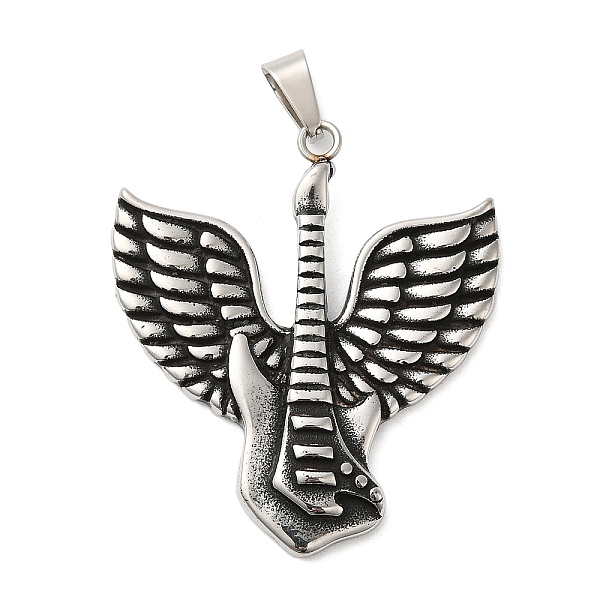 PandaHall Titanium Steel Pendants, Guitar with Wing Charm, Antique Silver, 48x42.5x5.5mm, Hole: 9x4.5mm Stainless Steel Wing
PandaHall Titanium Steel Pendants, Guitar with Wing Charm, Antique Silver, 48x42.5x5.5mm, Hole: 9x4.5mm Stainless Steel Wing