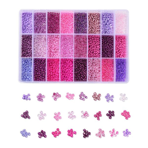 PandaHall 288G 24 Colors Glass Seed Beads, Round, Mixed Color, 8/0, 3~4x2~3mm, Hole: 0.8~1mm, 12g/color Glass Multicolor
PandaHall 288G 24 Colors Glass Seed Beads, Round, Mixed Color, 8/0, 3~4x2~3mm, Hole: 0.8~1mm, 12g/color Glass Multicolor