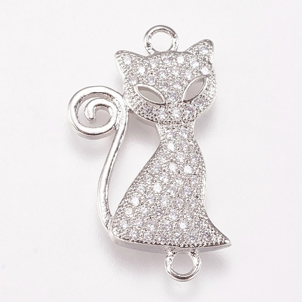 PandaHall Brass Micro Pave Cubic Alloy Kitten Links connectors, Cat Silhouette Shape, Clear, Platinum, 23x13x2mm, Hole: 1mm Brass+Cubic...
PandaHall Brass Micro Pave Cubic Alloy Kitten Links connectors, Cat Silhouette Shape, Clear, Platinum, 23x13x2mm, Hole: 1mm Brass+Cubic...