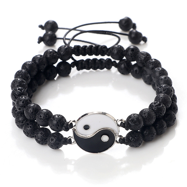 PandaHall Black and White Yin Yang Natural Howlite Braided Bracelets, Valentine's Day Adjustable Bracelets for Women Men Lava Rock Yin-yang
PandaHall Black and White Yin Yang Natural Howlite Braided Bracelets, Valentine's Day Adjustable Bracelets for Women Men Lava Rock Yin-yang