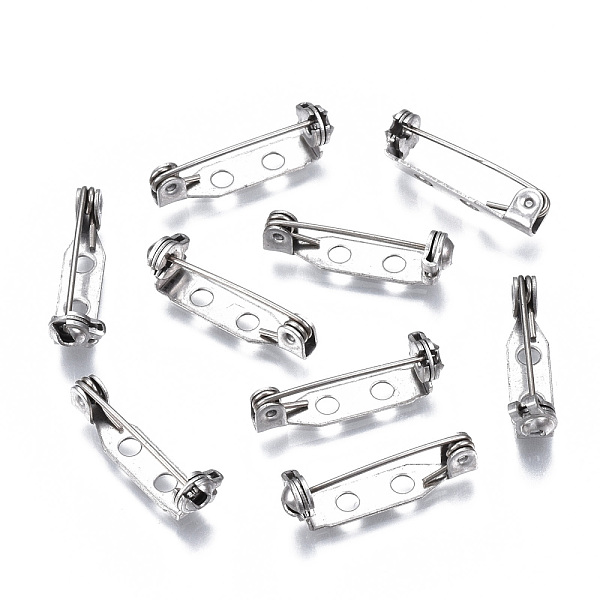 PandaHall 201 Stainless Steel Brooch Pin Back Safety Catch Bar Pins, with 2 Holes, Stainless Steel Color, 21x4.5x6mm, Hole: 2mm, Pin: 0.5mm...
PandaHall 201 Stainless Steel Brooch Pin Back Safety Catch Bar Pins, with 2 Holes, Stainless Steel Color, 21x4.5x6mm, Hole: 2mm, Pin: 0.5mm...