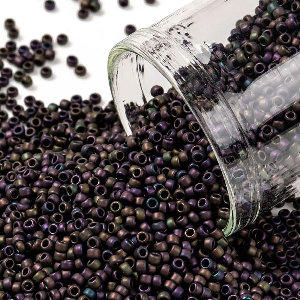 PandaHall TOHO Round Seed Beads, Japanese Seed Beads, (85F) Frost Metallic Iris Purple, 15/0, 1.5mm, Hole: 0.7mm, about 15000pcs/50g Glass...
PandaHall TOHO Round Seed Beads, Japanese Seed Beads, (85F) Frost Metallic Iris Purple, 15/0, 1.5mm, Hole: 0.7mm, about 15000pcs/50g Glass...