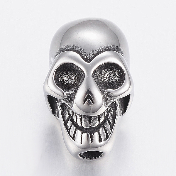 PandaHall 304 Stainless Steel Beads, Skull, Antique Silver, 12.5x8x8mm, Hole: 2mm 304 Stainless Steel Skull
PandaHall 304 Stainless Steel Beads, Skull, Antique Silver, 12.5x8x8mm, Hole: 2mm 304 Stainless Steel Skull