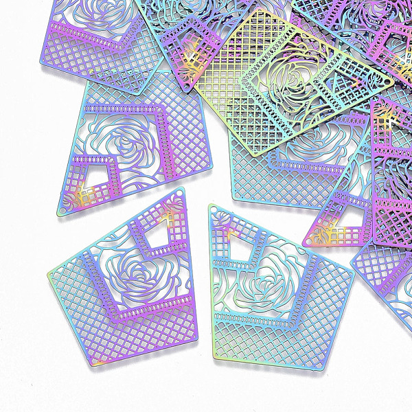 PandaHall Ion Plating(IP) 201 Stainless Steel Filigree Pendants, Etched Metal Embellishments, Kite, Rainbow Color, 45.5x36x0.3mm, Hole...
PandaHall Ion Plating(IP) 201 Stainless Steel Filigree Pendants, Etched Metal Embellishments, Kite, Rainbow Color, 45.5x36x0.3mm, Hole...
