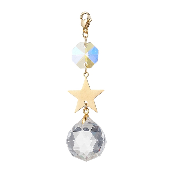 PandaHall Brass Pendant Decoration, Glass Teardrop/Octagon and Lobster Claw Clasps Charm, Golden, Star, 78mm Glass Star
PandaHall Brass Pendant Decoration, Glass Teardrop/Octagon and Lobster Claw Clasps Charm, Golden, Star, 78mm Glass Star