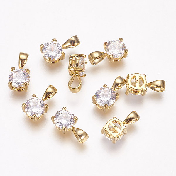 PandaHall Brass Cubic Zirconia Charms, Nickel Free, Real 18K Gold Plated, 11x6x5mm, Hole: 3x5mm Brass+Cubic Zirconia Flat Round
PandaHall Brass Cubic Zirconia Charms, Nickel Free, Real 18K Gold Plated, 11x6x5mm, Hole: 3x5mm Brass+Cubic Zirconia Flat Round