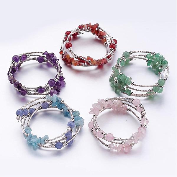 PandaHall Four Loops Wrap Gemstone Beads Bracelets, with Iron Beads and Flower Tibetan Style Spacer Findings, Mixed Color, 2-1/8 inch(55mm)..., Multicolor
PandaHall Four Loops Wrap Gemstone Beads Bracelets, with Iron Beads and Flower Tibetan Style Spacer Findings, Mixed Color, 2-1/8 inch(55mm)..., Multicolor