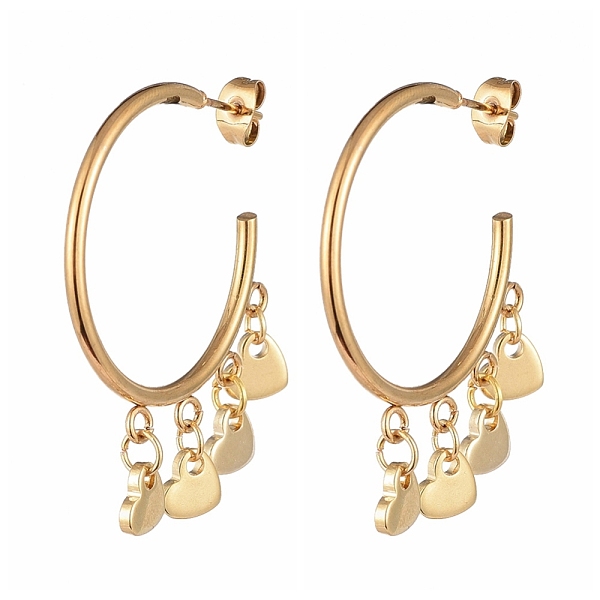 PandaHall 304 Stainless Steel Dangle Stud Earrings, Half Hoop Earrings, with Ear Nuts, Heart, Golden, 42x33x2mm, Pin: 0.8mm 304 Stainless...
PandaHall 304 Stainless Steel Dangle Stud Earrings, Half Hoop Earrings, with Ear Nuts, Heart, Golden, 42x33x2mm, Pin: 0.8mm 304 Stainless...