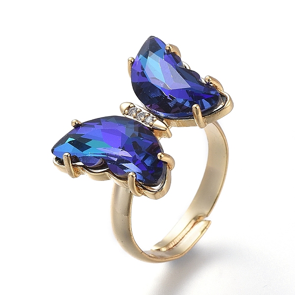PandaHall Adjustable Brass Glass Finger Rings, with Clear Cubic Zirconia, Butterfly, Golden, Blue, Size 7, Inner Diameter: 17mm Brass+Cubic...
PandaHall Adjustable Brass Glass Finger Rings, with Clear Cubic Zirconia, Butterfly, Golden, Blue, Size 7, Inner Diameter: 17mm Brass+Cubic...
