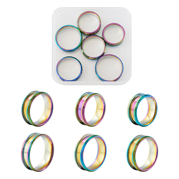 PandaHall Yilisi 6Pcs 6 Style 201 Stainless Steel Engravable Grooved Finger Rings Set for Women, Rainbow Color, US Size 7~12 3/4(17.3~22mm)...
PandaHall Yilisi 6Pcs 6 Style 201 Stainless Steel Engravable Grooved Finger Rings Set for Women, Rainbow Color, US Size 7~12 3/4(17.3~22mm)...