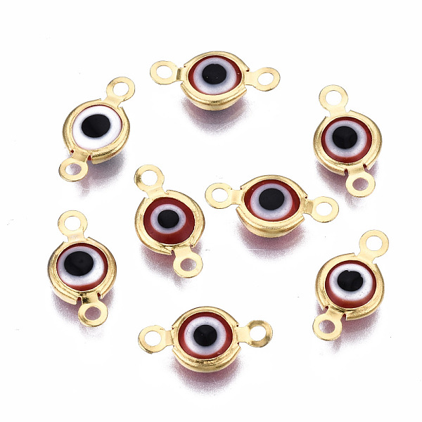 PandaHall Handmade Evil Eye Lampwork Links Connectors, with Golden Tone 304 Stainless Steel Findings, Flat Round, Red, 12.5x7x2.5mm, Hole...
PandaHall Handmade Evil Eye Lampwork Links Connectors, with Golden Tone 304 Stainless Steel Findings, Flat Round, Red, 12.5x7x2.5mm, Hole...