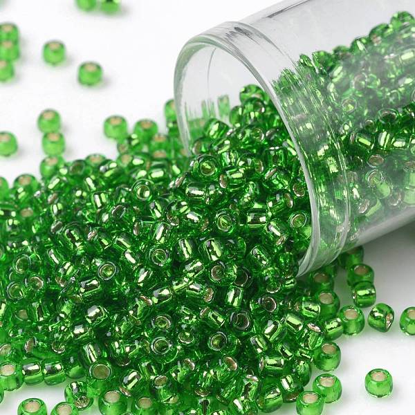PandaHall TOHO Round Seed Beads, Japanese Seed Beads, (27) Silver Lined Peridot, 8/0, 3mm, Hole: 1mm, about 222pcs/bottle, 10g/bottle Glass..., Green
PandaHall TOHO Round Seed Beads, Japanese Seed Beads, (27) Silver Lined Peridot, 8/0, 3mm, Hole: 1mm, about 222pcs/bottle, 10g/bottle Glass..., Green