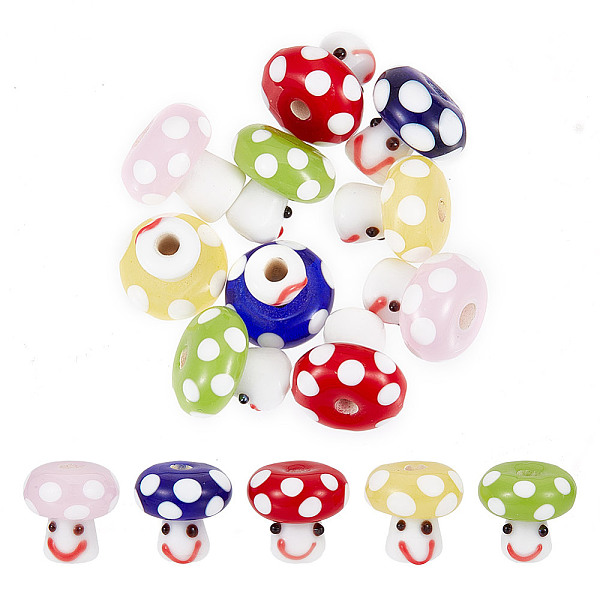 PandaHall GOMAKERER 10Pcs 5 Colors Handmade Lampwork Beads, Smiling Face Mushroom Beads, Mixed Color, 13x13mm, Hole: 3mm, 2pcs/color..., Multicolor
PandaHall GOMAKERER 10Pcs 5 Colors Handmade Lampwork Beads, Smiling Face Mushroom Beads, Mixed Color, 13x13mm, Hole: 3mm, 2pcs/color..., Multicolor