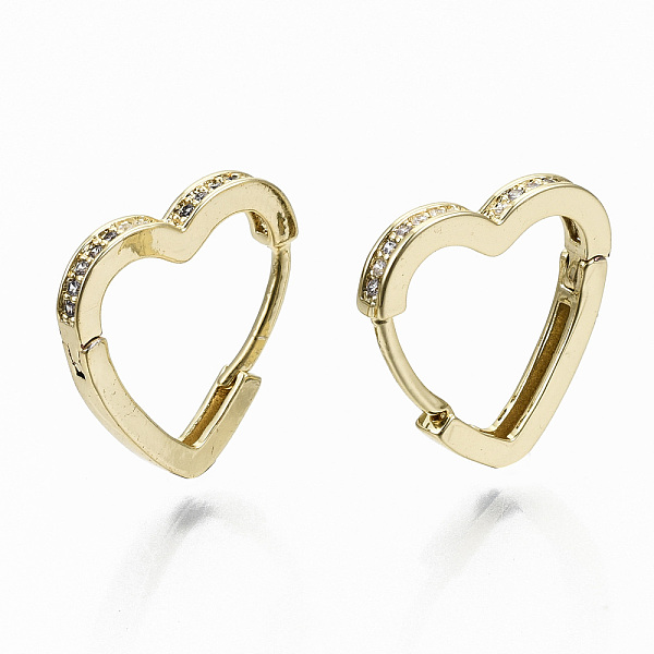 PandaHall Brass Micro Pave Clear Cubic Zirconia Huggie Hoop Earrings, Cadmium Free & Nickel Free & Lead Free, Heart, Real 16K Gold Plated...
PandaHall Brass Micro Pave Clear Cubic Zirconia Huggie Hoop Earrings, Cadmium Free & Nickel Free & Lead Free, Heart, Real 16K Gold Plated...