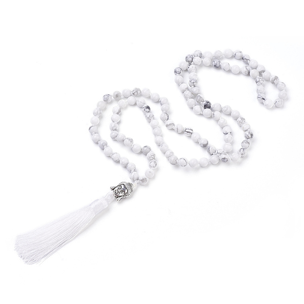 PandaHall Tassel Pendant Necklaces, with Natural Howlite Beads, Buddha Head, 31.1 inch~33 inch(79~84cm) Howlite
PandaHall Tassel Pendant Necklaces, with Natural Howlite Beads, Buddha Head, 31.1 inch~33 inch(79~84cm) Howlite