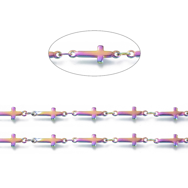 PandaHall Ion Plating(IP) Handmade 304 Stainless Steel Bar Link Chains, Soldered, with Spool, Cross, Rainbow Color, 13x5x1.5mm, about 32.8...
PandaHall Ion Plating(IP) Handmade 304 Stainless Steel Bar Link Chains, Soldered, with Spool, Cross, Rainbow Color, 13x5x1.5mm, about 32.8...