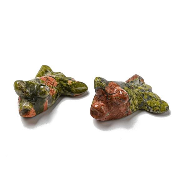 PandaHall Natural Unakite Carved Healing Goldfish Figurines, Reiki Energy Stone Display Decorations, 21.5x29~29.5x37~39mm Unakite Fish
PandaHall Natural Unakite Carved Healing Goldfish Figurines, Reiki Energy Stone Display Decorations, 21.5x29~29.5x37~39mm Unakite Fish